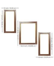 3-Pack A Glimpse of Eternity Photo Frames - 2 Pieces 6x13 Inch & 1 Piece 10x13 Inch - Rustic Wall Art for Home & Office Decor - Botanical Wall Hanging for Living Room, Bedroom, or Workspace