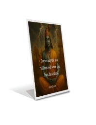 Car Desk/Table Top Shree Krishna Acrylic L-Style Photo Stand - 2.5x3.5 Inches, Compact And Stylish Spiritual Display (F6680)