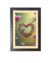 Beautiful bird with a heart shape flowers Black Photo Frame Funny Animal and Bird Cartoon Art Beautiful bird with a heart shape flowers Black Photo Frame Funny Animal and Bird Cartoon Art