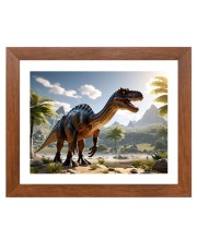 AI Funny Dinosaurs Art Picture for Kids - 12x16 inches, Brown Color - Perfect Wall Decor for Children's Room AI Funny Dinosaurs Art Picture for Kids - 12x16 inches, Brown Color - Perfect Wall Decor for Children's Room
