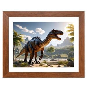 AI Funny Dinosaurs Art Picture for Kids - 14x18 inches, Brown Color - Perfect Wall Decor for Children's Room AI Funny Dinosaurs Art Picture for Kids - 14x18 inches, Brown Color - Perfect Wall Decor for Children's Room