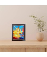 Hitech Sales Shri Chaitanya Mahaprabhu Photo Frame for Pooja Room, Temple Decor, Home Decoration and Gift (Wall and Tabletop, Rectangular, Polystyrene Frame, Printed Photo, 24 x 29 cm, Black)