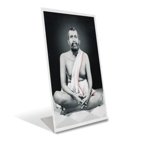 Car Desk/Table Top Sri Ramkrishna Acrylic L-Style Photo Stand - 2.5x3.5 Inches, Compact And Stylish Spiritual Display (F6703)