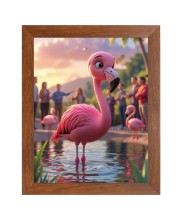 AI Funny Flamingo Art Picture for Kids - 10x14 inches, Brown Color - Perfect Wall Decor for Children's Room AI Funny Flamingo Art Picture for Kids - 10x14 inches, Brown Color - Perfect Wall Decor for Children's Room