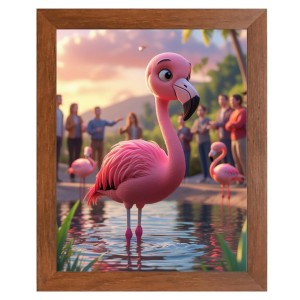 AI Funny Flamingo Art Picture for Kids - 10x14 inches, Brown Color - Perfect Wall Decor for Children's Room AI Funny Flamingo Art Picture for Kids - 10x14 inches, Brown Color - Perfect Wall Decor for Children's Room