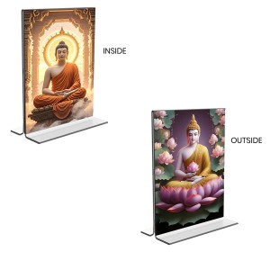 Buddha Acrylic T-Style Photo Stand - 5x7 Inches, Compact and Stylish Spiritual Display, easily change 2 photos (Pack of 1) Buddha Acrylic T-Style Photo Stand - 5x7 Inches, Compact and Stylish Spiritual Display, easily change 2 photos (Pack of 1)