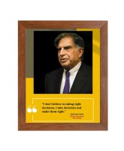 Shree Ratan Naval Tata & Famous Quote Brown Frame, 12x16InchesInspirational Wall Art for Office, Home DecorIdeal Spiritual Gift