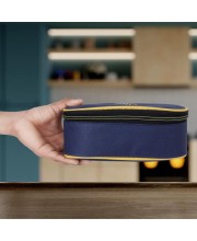 Steel Lunch Box, 3 Containers and 1 Bag, Big Container: 3.5 X 10 X 20 cm, Small Container: 5 X 10 cm, 2 Steel Containers, 1Plastic Container, 1Bag