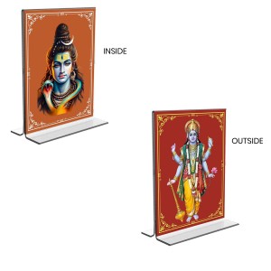 Lord Shiva & Lord Vishnu Acrylic T-Style Photo Stand, Compact and Stylish Spiritual Display, easily change 2 photos (Pack of 1) Lord Shiva & Lord Vishnu Acrylic T-Style Photo Stand, Compact and Stylish Spiritual Display, easily change 2 photos (Pack of 1)