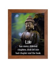 Buddha & His Famous Quote Photo Frame - Brown Frame, Perfect for Office & Wall Decoration, Ideal Gift
