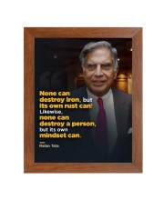 Shree Ratan Naval Tata & Famous Quote Brown Frame, 16x20InchesInspirational Wall Art for Office, Home DecorIdeal Spiritual Gift