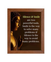 Buddha & Famous Quote Brown Frame, 16x20InchesInspirational Wall Art for Office, Home DecorIdeal Spiritual Gift