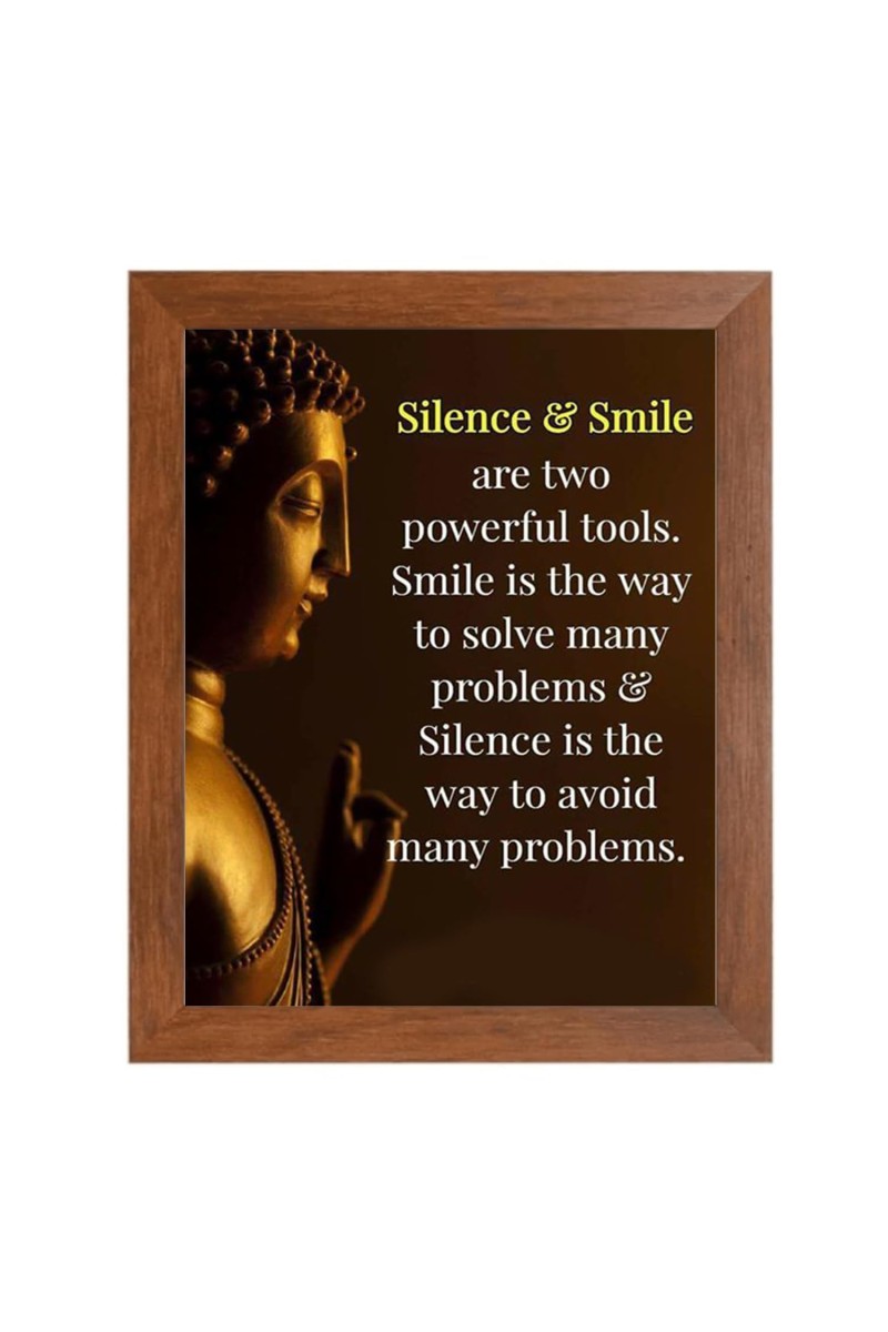 Buddha & Famous Quote Brown Frame, 10x14InchesInspirational Wall Art for Office, Home DecorIdeal Spiritual Gift