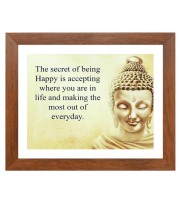 Buddha & His Famous Quote Photo Frame - Brown Frame, Perfect for Office & Wall Decoration, Ideal Gift