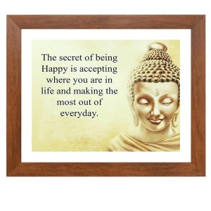 Buddha & His Famous Quote Photo Frame - Brown Frame, Perfect for Office & Wall Decoration, Ideal Gift