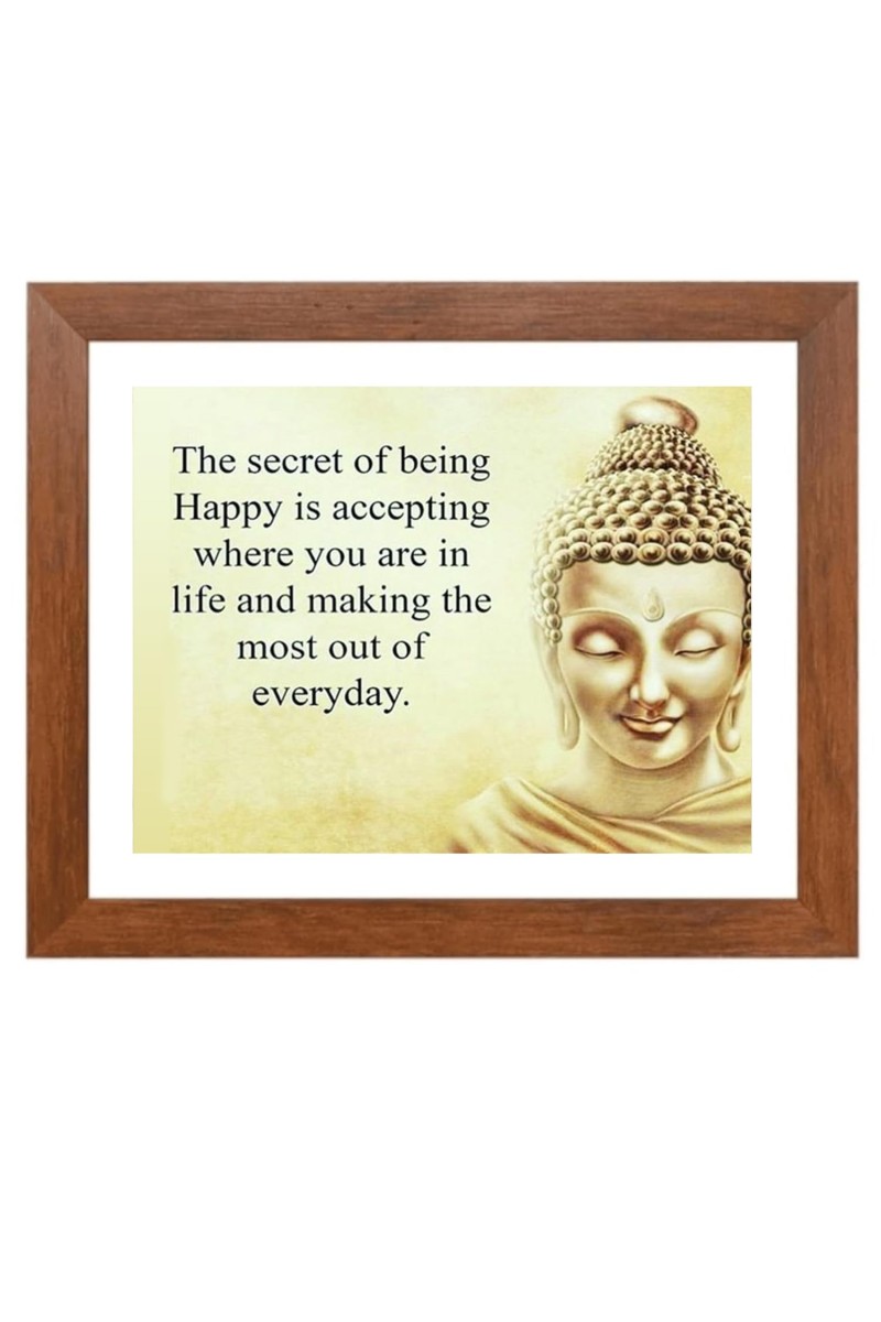 Buddha & His Famous Quote Photo Frame - Brown Frame, Perfect for Office & Wall Decoration, Ideal Gift