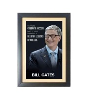 Bill Gates & His Famous Quote Photo Frame - Brown Frame, 11x15 Inches, Perfect for Office & Wall Decoration, Ideal Gift