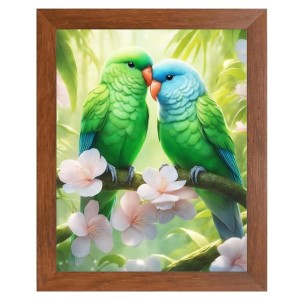AI Funny Birds Art Picture for Kids - 10x14 inches, Brown Color - Perfect Wall Decor for Children's Room