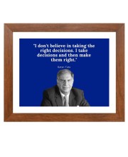 Shree Ratan Naval Tata & Famous Quote Brown Frame, 18x22InchesInspirational Wall Art for Office, Home DecorIdeal Spiritual Gift