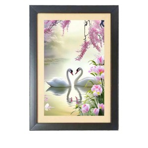 Two lovely swans Black Photo Frame Funny Animal and Bird Cartoon Art Two lovely swans Black Photo Frame Funny Animal and Bird Cartoon Art
