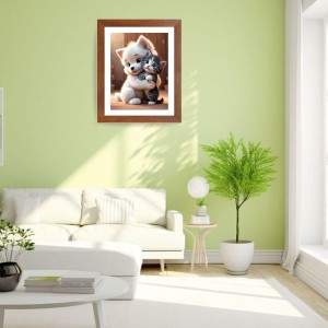 AI Funny Cute Dog & Cat Art Picture for Kids - 10x14 inches, Brown Color - Perfect Wall Decor for Children's Room AI Funny Cute Dog & Cat Art Picture for Kids - 10x14 inches, Brown Color - Perfect Wall Decor for Children's Room