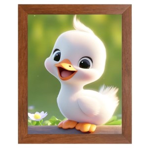 AI Funny Cute Duck Art Picture for Kids - 10x14 inches, Brown Color - Perfect Wall Decor for Children's Room