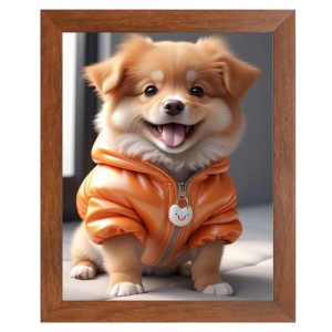 AI Funny Cute Dog Art Picture for Kids - 18x22 inches, Brown Color - Perfect Wall Decor for Children's Room