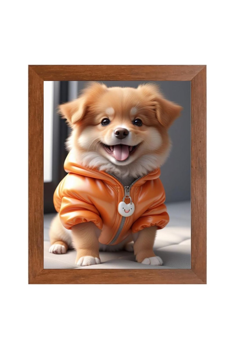 AI Funny Cute Dog Art Picture for Kids - 18x22 inches, Brown Color - Perfect Wall Decor for Children's Room