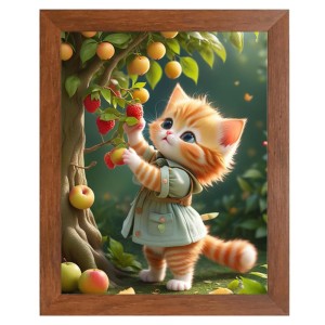 AI Funny Cute Kitty Cat Art Picture for Kids - 10x14 inches, Brown Color - Perfect Wall Decor for Children's Room AI Funny Cute Kitty Cat Art Picture for Kids - 10x14 inches, Brown Color - Perfect Wall Decor for Children's Room