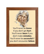 A P J Abdul Kalam & Famous Quote Brown Frame, 10x14InchesInspirational Wall Art for Office, Home DecorIdeal Spiritual Gift