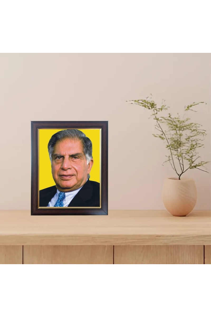 Hitech Sales Ratan Tata Photo Frame for Home Decoration and Gift (Wall and Tabletop, Rectangular, Polystyrene Frame, Printed Photo, 24 x 29 cm, Black)