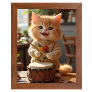 AI Funny Cute Cat Art Picture for Kids - 10x14 inches, Brown Color - Perfect Wall Decor for Children's Room AI Funny Cute Cat Art Picture for Kids - 10x14 inches, Brown Color - Perfect Wall Decor for Children's Room