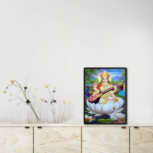 Saraswati Laminated Photo - 5x7 Inches, Divine Blessings for Home & Office and Temple Decoration Saraswati Laminated Photo - 5x7 Inches, Divine Blessings for Home & Office and Temple Decoration