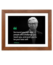 Bill Gates & Famous Quote Brown Frame, 16x20InchesInspirational Wall Art for Office, Home DecorIdeal Spiritual Gift