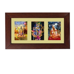 Sri Bhaktisiddhanta Sarasvati, Sri Krishna and Sri Swami Prabhupada Color Photo Frame -14X7.5 Inch, Elegant Religious Home & Temple Decor Sri Bhaktisiddhanta Sarasvati, Sri Krishna and Sri Swami Prabhupada Color Photo Frame -14X7.5 Inch, Elegant Religious Home & Temple Decor