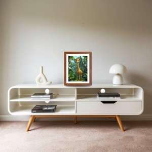 AI Funny Giraffe Art Picture for Kids - 16x20 inches, Brown Color - Perfect Wall Decor for Children's Room