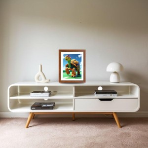 AI Funny Cute Tortoise Art Picture for Kids - 10x14 inches, Brown Color - Perfect Wall Decor for Children's Room