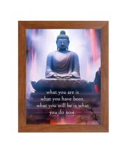 Buddha & His Famous Quote Photo Frame - Brown Frame, Perfect for Office & Wall Decoration, Ideal Gift
