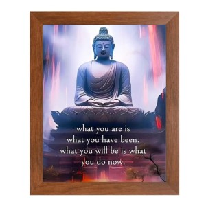 Buddha & His Famous Quote Photo Frame - Brown Frame, Perfect for Office & Wall Decoration, Ideal Gift Buddha & His Famous Quote Photo Frame - Brown Frame, Perfect for Office & Wall Decoration, Ideal Gift