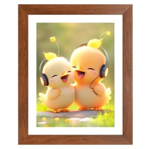 AI Funny Cute Duck Art Picture for Kids - 10x14 inches, Brown Color - Perfect Wall Decor for Children's Room