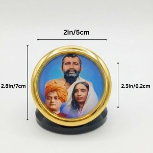 Sri Ramakrishna, Swami Vivekananda & Sarada Devi Gold Plated Metallic Photo Frame for Car Dashboard & Table Decor Glossy Finish | Compact & Elegant Design Study Desk, Puja Room, Home Temple & Office Decor Sri Ramakrishna, Swami Vivekananda & Sarada Devi Gold Plated Metallic Photo Frame for Car Dashboard & Table Decor Glossy Finish | Compact & Elegant Design Study Desk, Puja Room, Home Temple & Office Decor