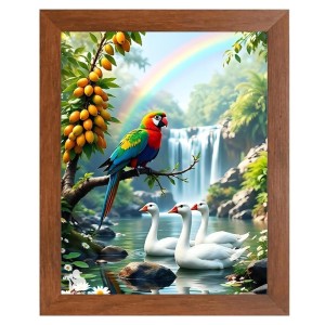 AI Funny Birds Art Picture for Kids - 10x14 inches, Brown Color - Perfect Wall Decor for Children's Room