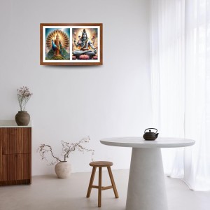 Lord kartikeya and shiva Photo Frame - 11x15Inches - Spiritual Artwork for Home Wall Decoration, Puja Room and Office Decoration and Gifting