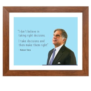 Ratan Naval Tata & His Famous Quote Photo Frame - Brown Frame, Perfect for Office & Wall Decoration, Ideal Gift Ratan Naval Tata & His Famous Quote Photo Frame - Brown Frame, Perfect for Office & Wall Decoration, Ideal Gift