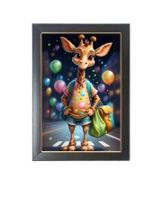 Well dressed cartoon animal Black Photo Frame Funny Animal and Bird Cartoon Art