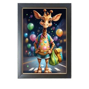 Well dressed cartoon animal Black Photo Frame Funny Animal and Bird Cartoon Art
