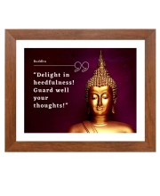 Buddha & Famous Quote Brown Frame, 16x20InchesInspirational Wall Art for Office, Home DecorIdeal Spiritual Gift
