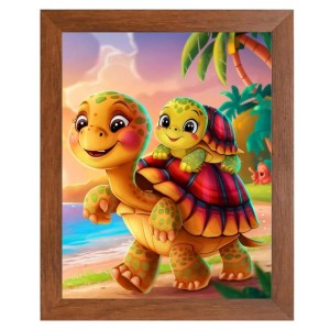 AI Funny Cute Tortoise Art Picture for Kids - 18x22 inches, Brown Color - Perfect Wall Decor for Children's Room AI Funny Cute Tortoise Art Picture for Kids - 18x22 inches, Brown Color - Perfect Wall Decor for Children's Room