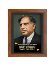 Shree Ratan Naval Tata & Famous Quote Brown Frame, 16x20InchesInspirational Wall Art for Office, Home DecorIdeal Spiritual Gift