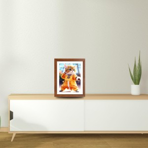 AI Funny Cute Cat Art Picture for Kids - 10x14 inches, Brown Color - Perfect Wall Decor for Children's Room AI Funny Cute Cat Art Picture for Kids - 10x14 inches, Brown Color - Perfect Wall Decor for Children's Room